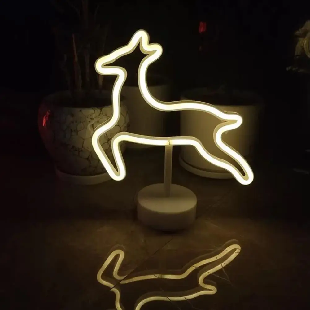 

Decorative Neon Light Led Neon Light Themed Neon Sign Lamp Non-glaring Led Cat Deer Party Decor Usb/battery Operated 3 Years