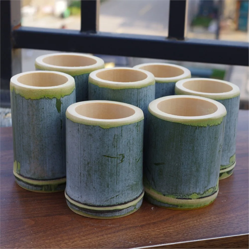 Reusable Bamboo Cups Tumbler Tube Smooth Mugs for Coffee Outdoor Parties  Drinkware Business Use for Milk Tea Rice Container 4pcs - AliExpress