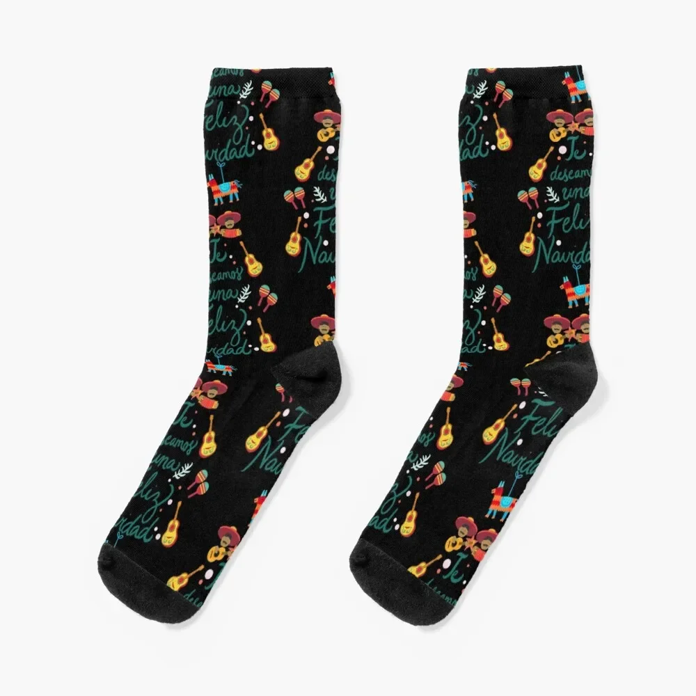 

Feliz navidad, mexican christmas Socks moving stockings gifts designer Socks Male Women's