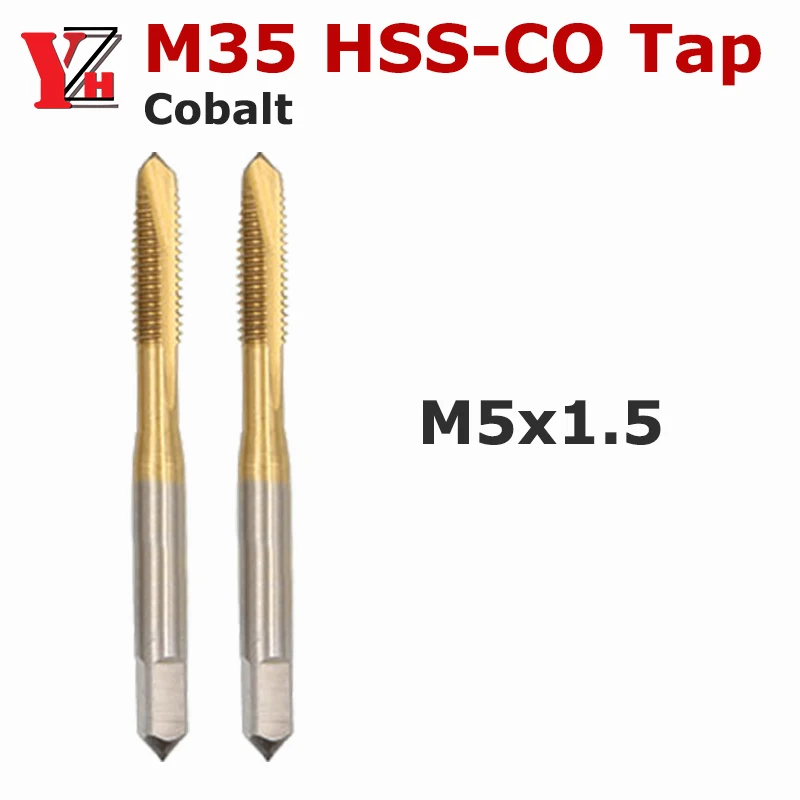 

M5 * 1,5 метрический M35 HSS кобальтовый кран с титановым покрытием, прямой/Спиральный флейт