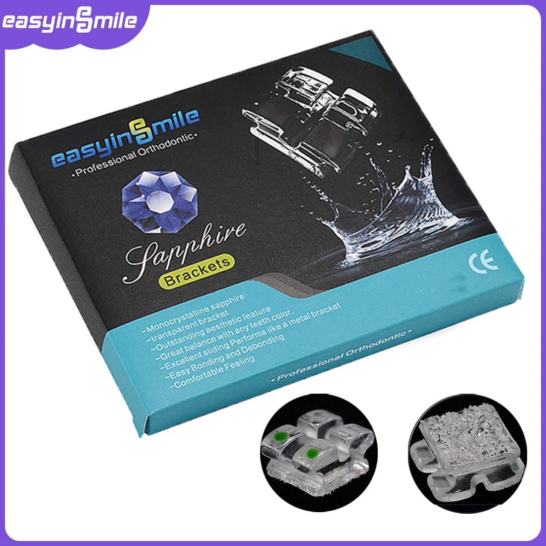 20 Teile/paket Dental Kieferorthopädische Saphir Keramik Klammern Monokristalline Klammer Roth/MBT 0,022 Haken 3 4 5 Zähne für Zahnspangen Dentis