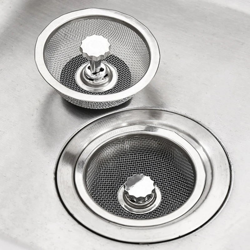 Kitchen Sink Filter Stainless Steel Sink Sewer Mesh Strainers Kitchen Tools Bathroom Floor Drains Hair Catcher Waste Plug Filter basket kitchen drains stainless steel undermount bathroom kitchen sink drain plugs strainers design cocina home improvement yq50