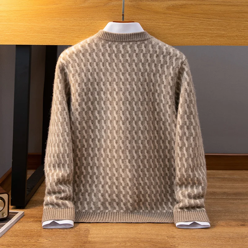 DjzDsm Men's 100% Pure Cashmere Top O-neck High end Warm Cashmere Sweater Casual Sweater Hoodie Autumn/Winter New Collection 2