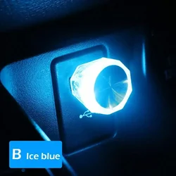 LED Colorful Night Light USB Atmosphere Car Interior Lighting Accessory (Ice blue)