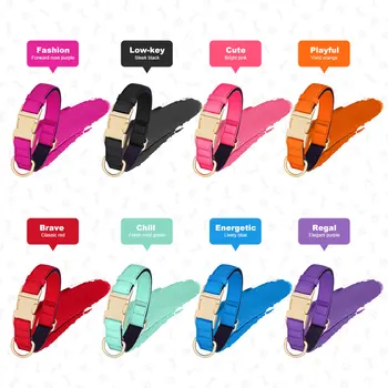 Collare per cani in nylon a 8 colori Collari per cani personalizzati Collari colorati personalizzati per animali domestici Collana traspirante per cani di piccola taglia e media Carlino