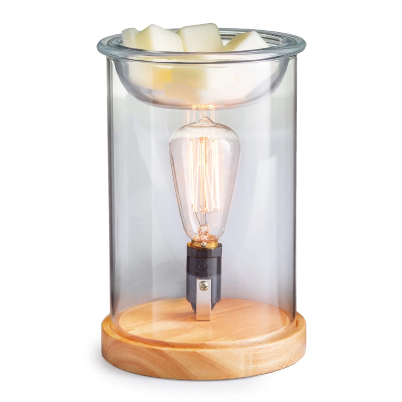 

Bulb Illumination Fragrance Warmer, Wood and Glass