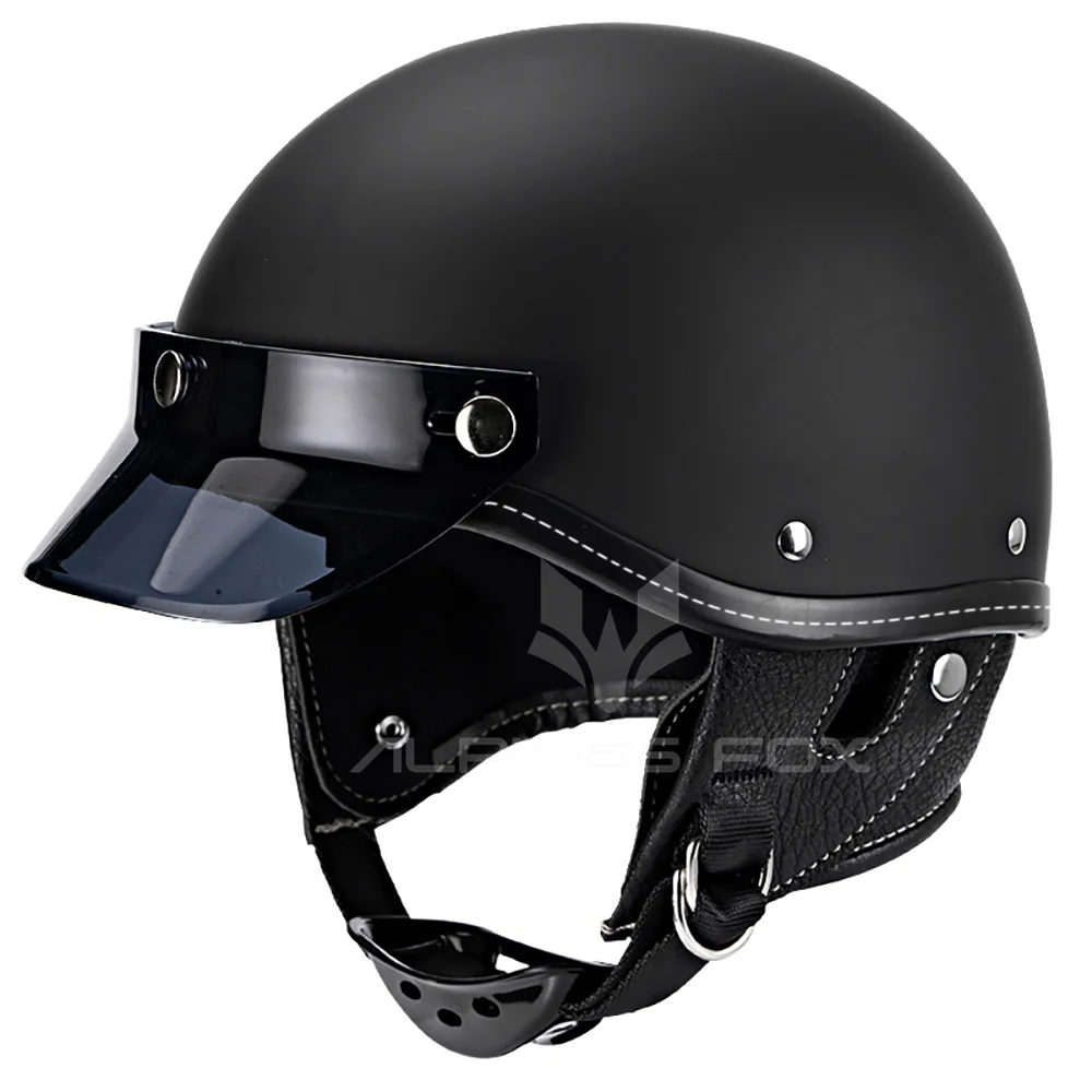 Casco Moto Mezzo Jet Retro Con Paraorecchie | Stile Vintage Per Scooter E City Riding