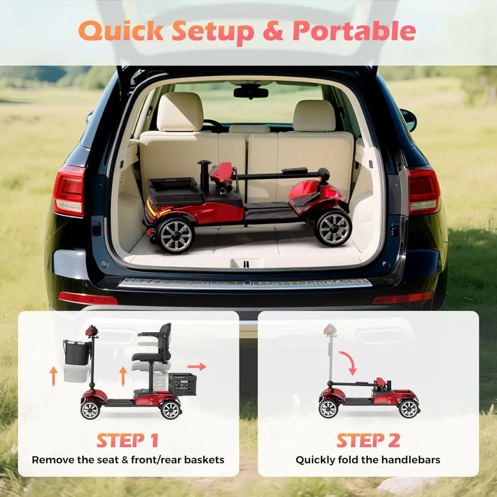 Mobility scooter battery and frame