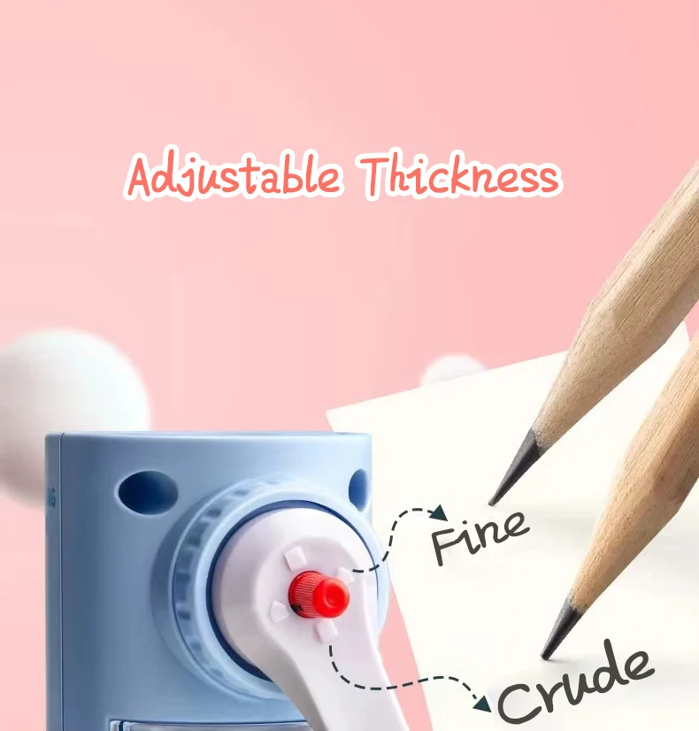 Adjustable Hand Cranked Pencil Sharpener for Students  Kids - Automatic Color Lead Drawing Feature