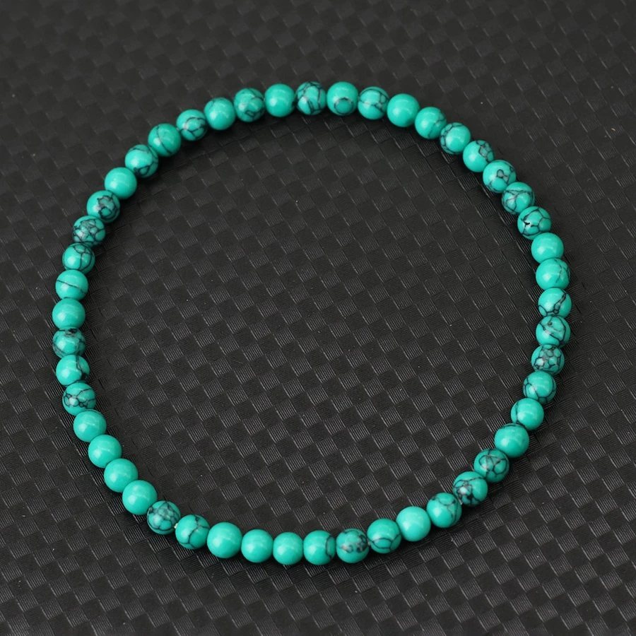 Blue Turquoise Stone Beaded Meditation Yoga Bracelet