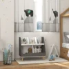 2 Tier Kids Bookcase Toy Shelf with 5 Compartments, Gray 2