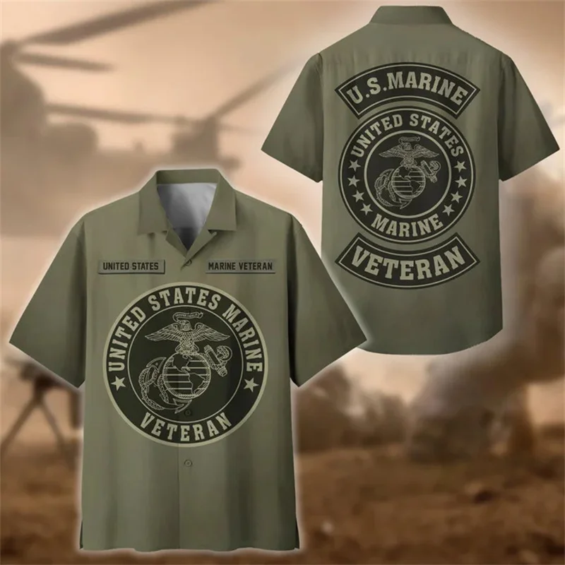 

Рубашка Y2k мужская с 3D-принтом, летняя футболка для солдат США, одежда для ветеранов, крутая модная короткая Гавайская кофта, Y2k