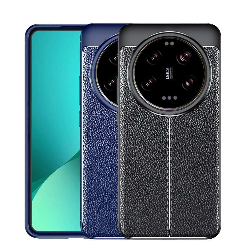 Coque En Cuir Texturé Diamant Pour Xiaomi 14 Ultra - Housse étui