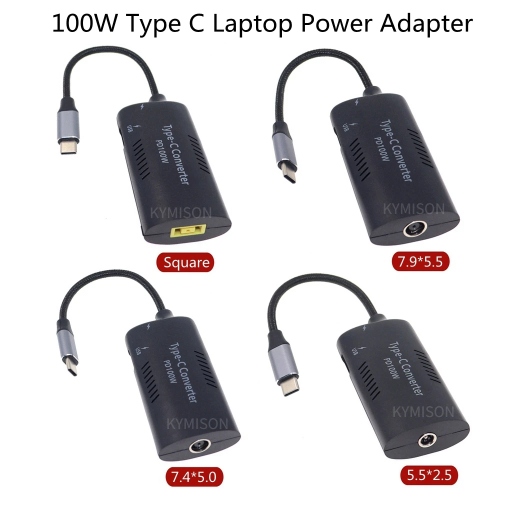 Universal Usb tipo c pd Adaptador Carregador Conversor para Lenovo hp Asus 7.4*5.0 7.9*5.5 mm Fêmea para Usb tipo c Adaptador Masculino 100w
