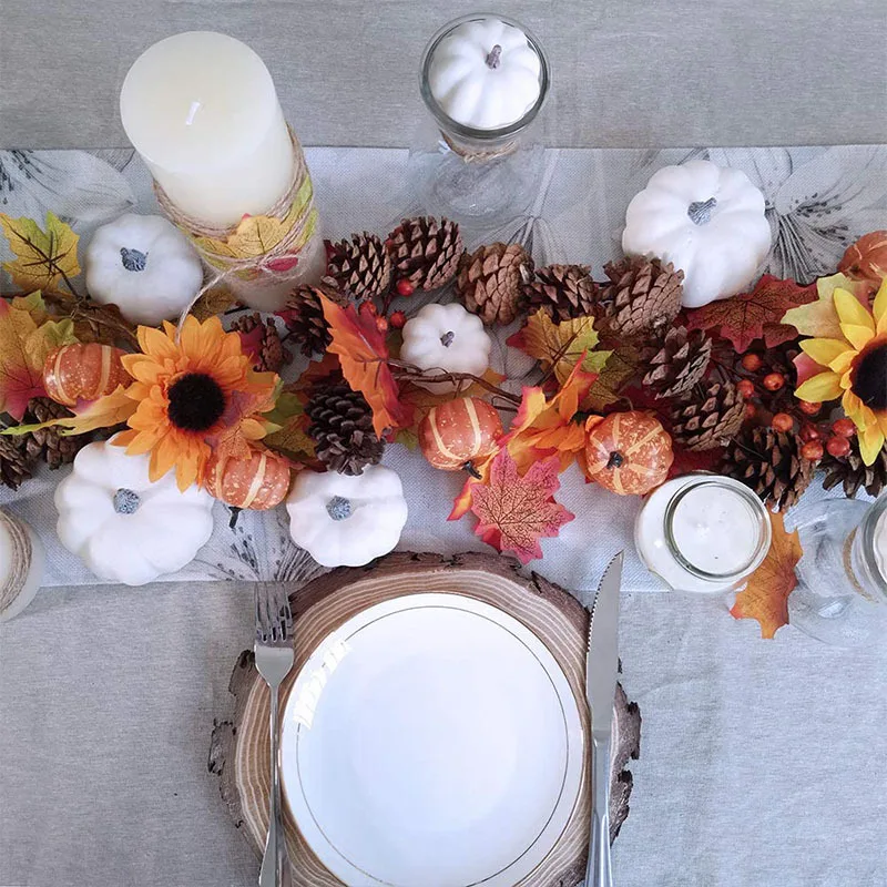 Artificial Pumpkin Decoration Table Decoration 12pcs(3 size) Halloween Thanksgiving Decoration Fake Pumpkin Artificial White Pumpkin For Home Party Table Decor Photography
