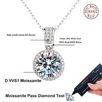 NeeTim – collier Moissanite 2 carats pour femmes, argent Sterling 100% S925 avec plaqué or blanc, bijoux en diamant de laboratoire, pendentif de mariage 6