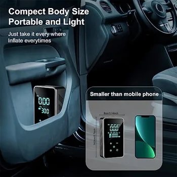 BUVAYE Mini Car Tire Inflator Pump Portable Electric Pump Multifunctional Automatic High-pressure Flushing Air Compressor 6