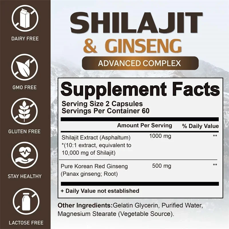 Shilajit - Energy Boost, Enhanced Performance, Promote Heart and Blood Circulation Health 2