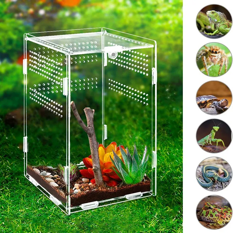 Jumping Spider Acrylic Breeding Box, Tarantula Transparent Terrarium,  Spider Feeding Box, Bottom Open Design, Insect Habitat Hatching Container  Cage