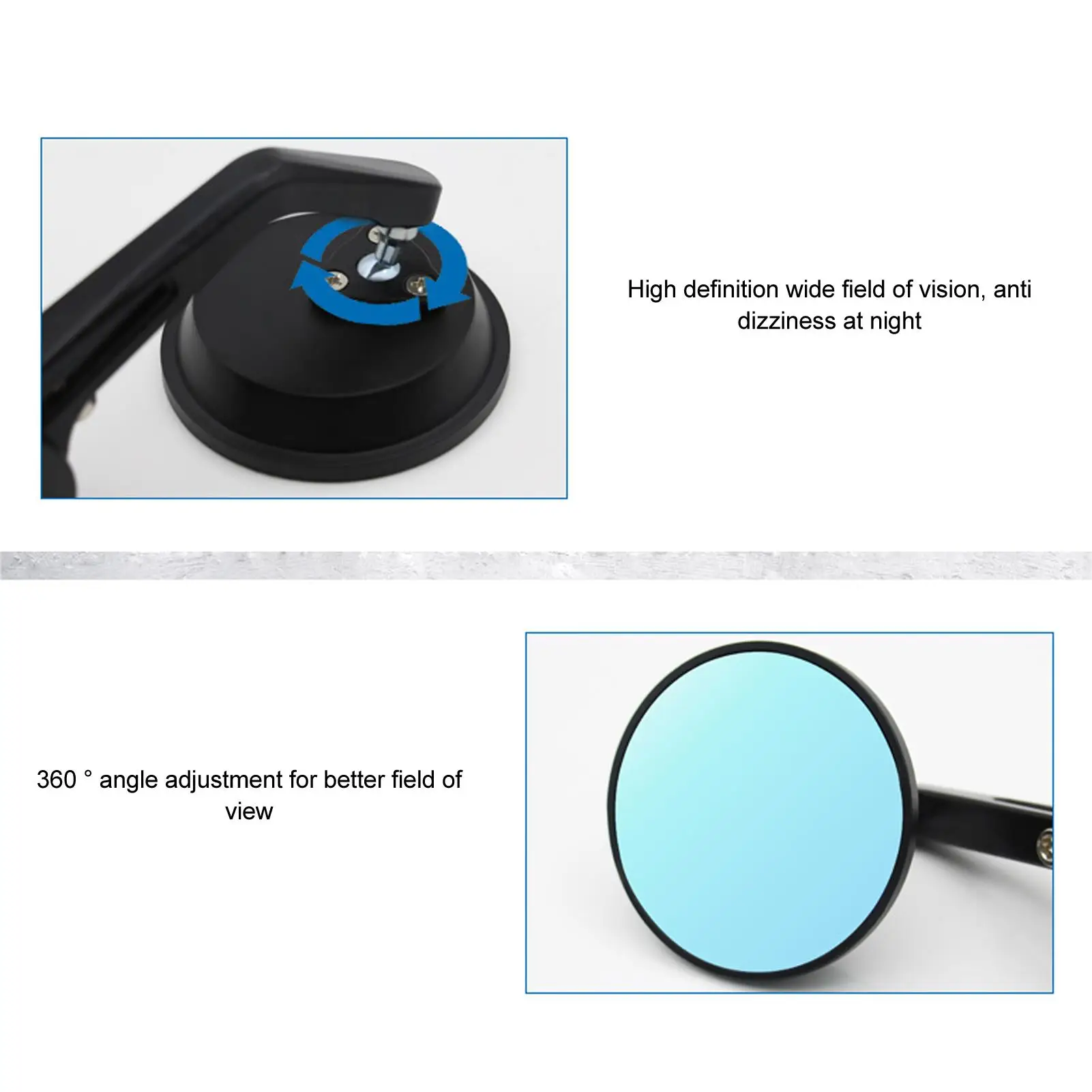 Motorcycle Rearview Mirror Wide View Aluminum Alloy Wing Mirror for scooter