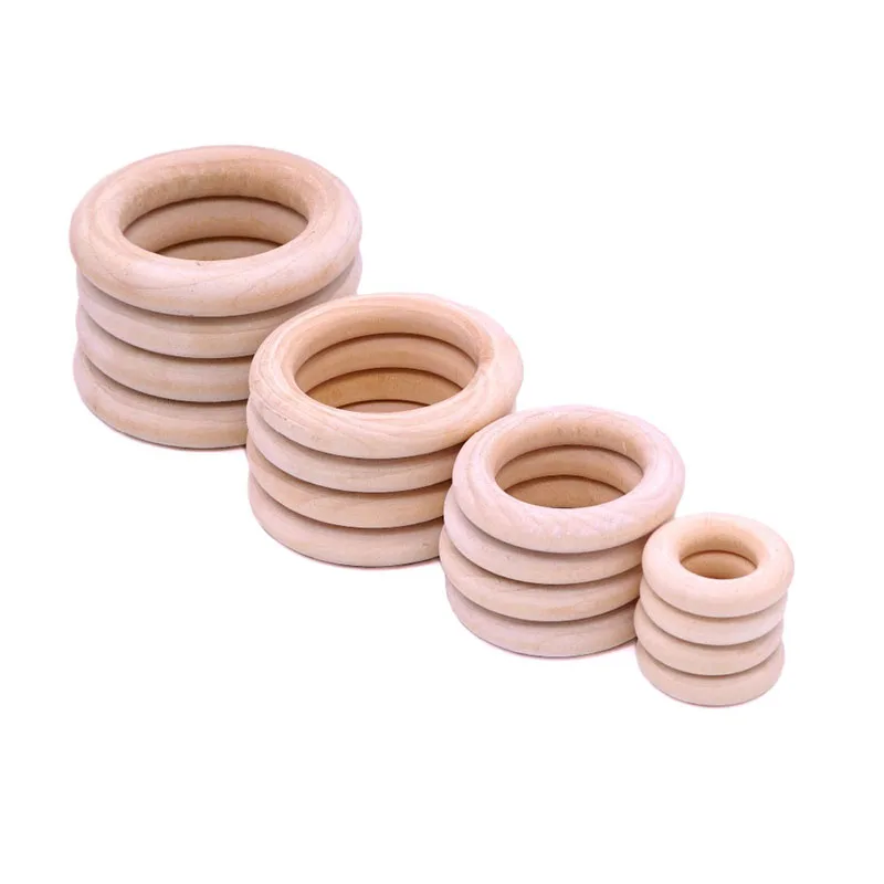 5cm/5.5cm Napkin Rings Natural Wood Teething Beads Wooden Ring for Teethers DIY Wooden Jewelry Making Crafts Napkin Rings 50pcs