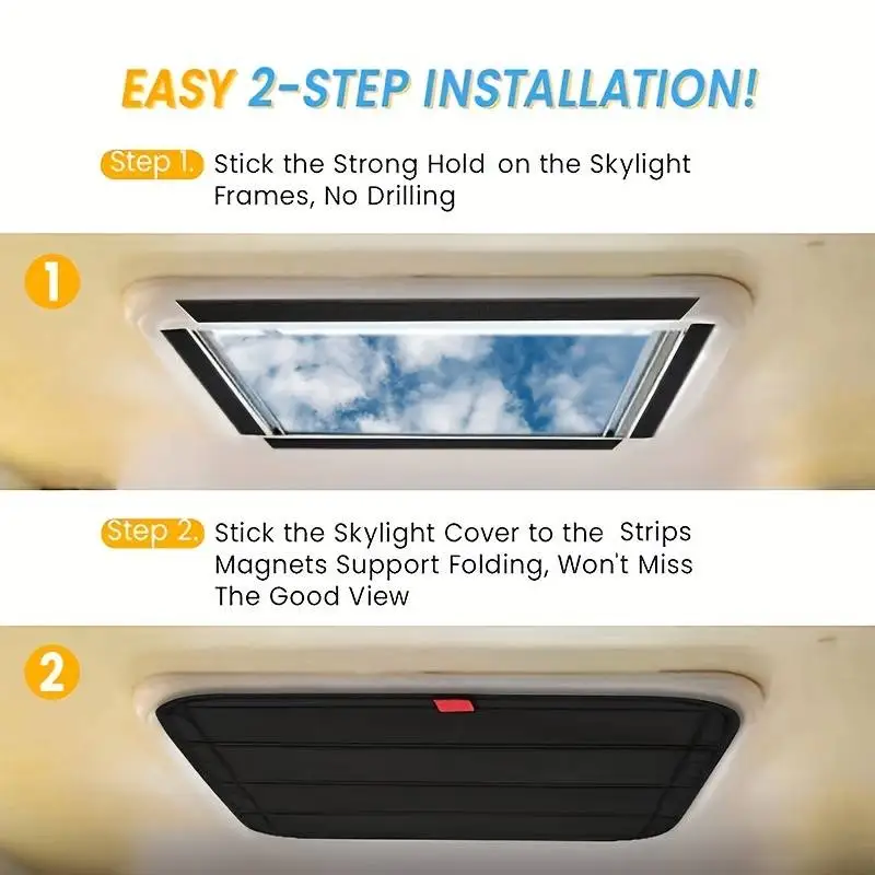 RV 선루프 차양 커버, 접이식 자동차 햇빛 가리개, 내구성 있는 RV 벤트, 채광창 절연체 커버, 방수 캐러밴 정전 커버