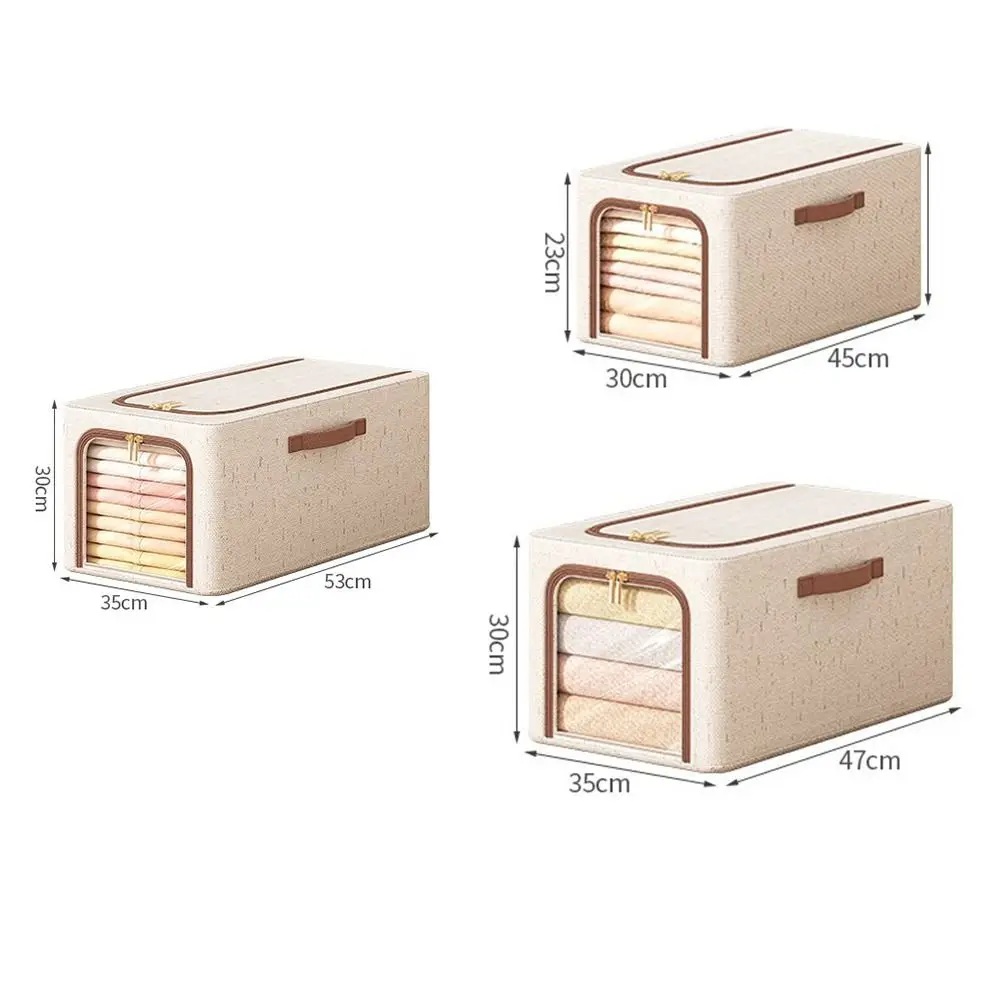 Visible Window Clothes Storage Bins with Durable Handle Foldable Wardrobe Sorting Storage Bucket Clothes Organizer 6