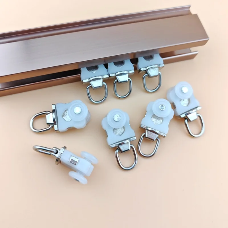 10pcs Curtain Track, Metal Alloy Pulley, Square Track, Silent Ball Bearing Accessory, Ball Bearing Window Decoration Accessories