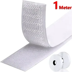 Versatile Adhesive Hook and Loop Tape for Creative DIY and Organization (White 1meter)