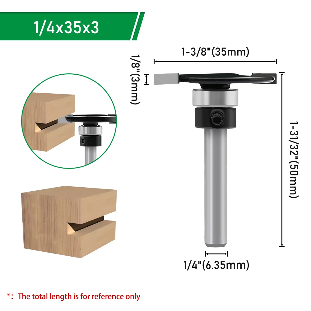 LAVIE 1/4 6 mm Schaft T-Nut-Fräser mit Lager – Doppelkanten-Nutfräser zum Schlitzen und Kanten von Holz C06318FX35 – Detail 14