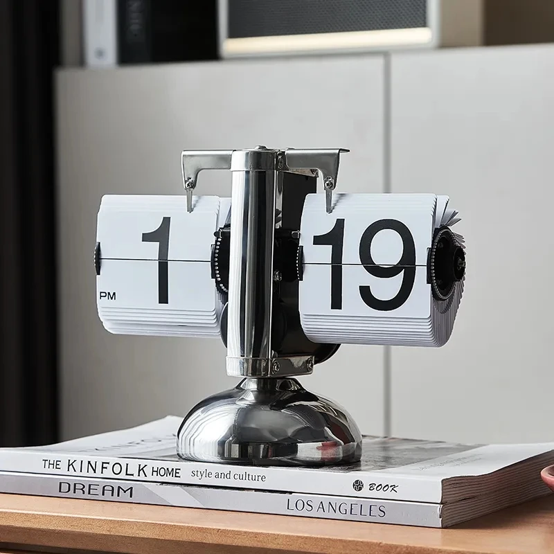 

Digital Flip Clock Automatic Flip Clock Modern Luxury Living Room Decoration Sculptures Statues Home Decor Desk Accessories