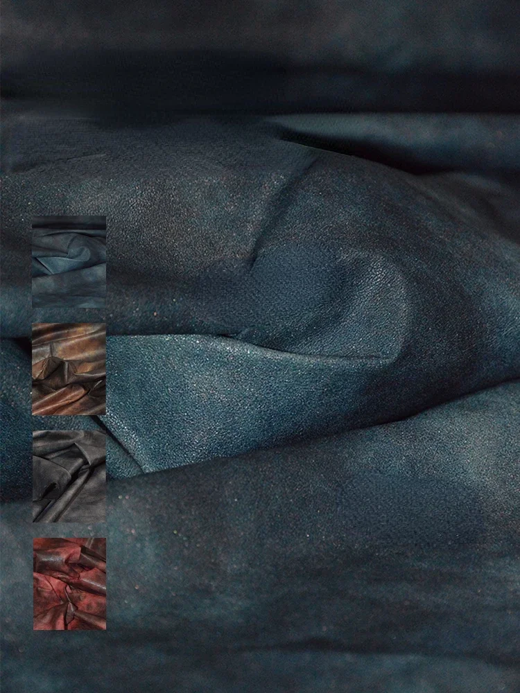Tie Dyed Leather Fabric Micro Elastic Clothing PU Material Designer Wholesale Cloth Diy Apaprel Sewing Fabric Material