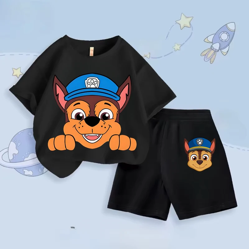 PAW Patrol Children's T-shirts Sets Boys Summer Short Sleeve Shorts Two Piece Sets Kids Outfits Breathable Casual Clothes Set 4