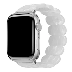 Resin Elastic Force Bracelet for Smartwatch Bands (Pearl White)
