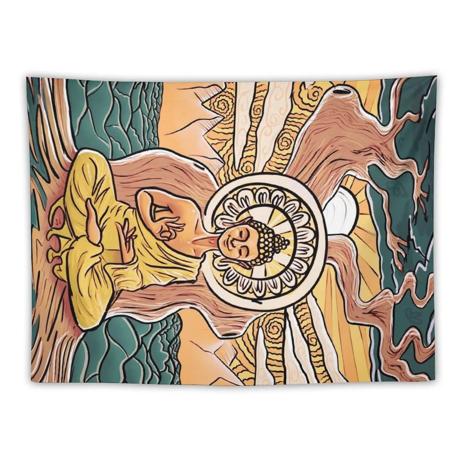 

Sunset Buddha Illustration Tapestry Cute Room Things Home Decorators Home And Comfort Decor