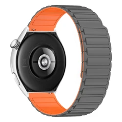 Magnetic Silicone Smartwatch Strap - 22mm Multicolor Band - 1PCS 22mm (A - Grey Orange)