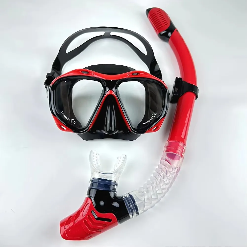 Dual Lens Snorkeling Mask Adults Soft Skirt Scuba Diving Face Mask Anti-Leak Design