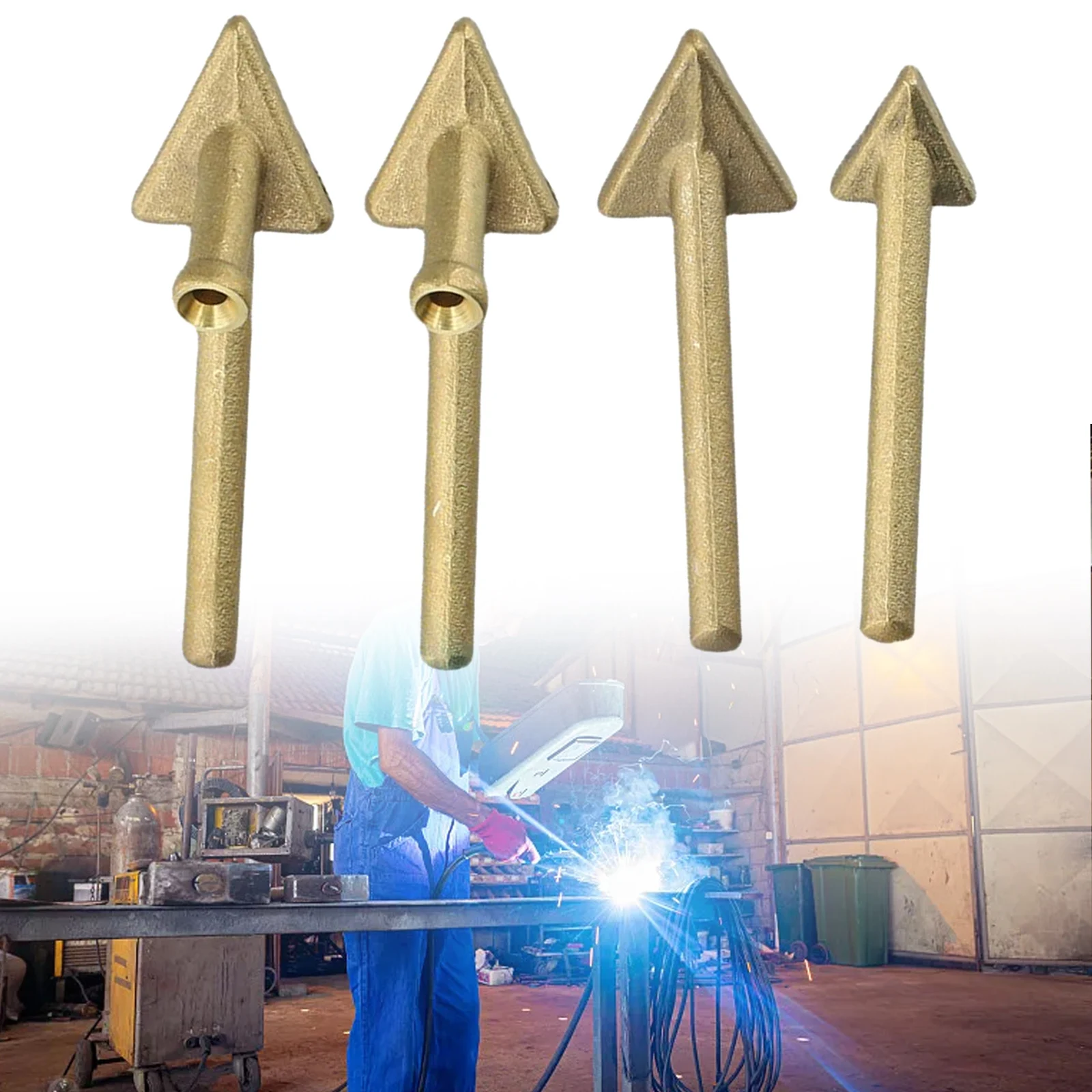Plastic Welding Iron Soldering Tip Replacement Tips For 80 Watt Iron Plastic Welding TPO TEO PP Auto Bumper Welding Tips CNC Metalworking Gold 4PCS