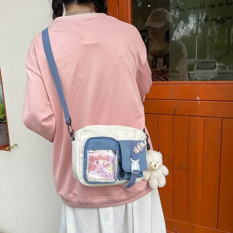 Women Canvas Small Crossbody Bags Casual Cute Student Girls Messenger Bag Ladies Phone Purse Handbag Shoulder Bag