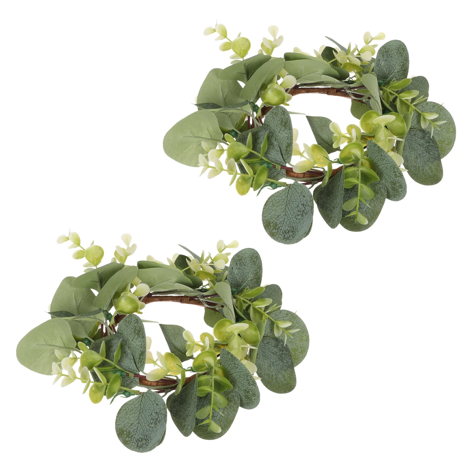 

2 Pcs Ring Hanging Wreath Artificial Leaf Rustic Decor Napkin Party Adornment Plastic Outdoor Wedding Decorations