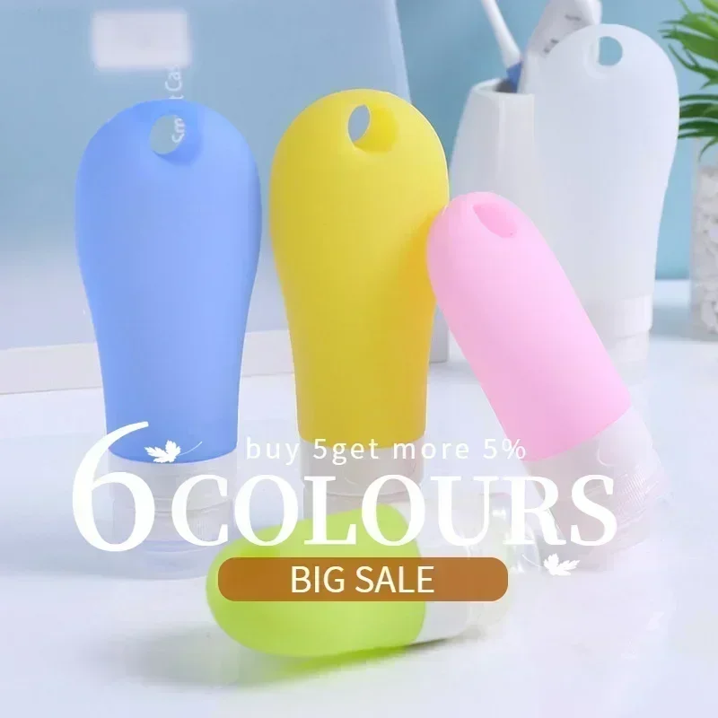 1pcs 38ml 60ml 80ml Empty Silicone Travel Packing Press Having Holes Bottle for Lotion Shampoo Bath Small Sample Containers refillable lotion bottle