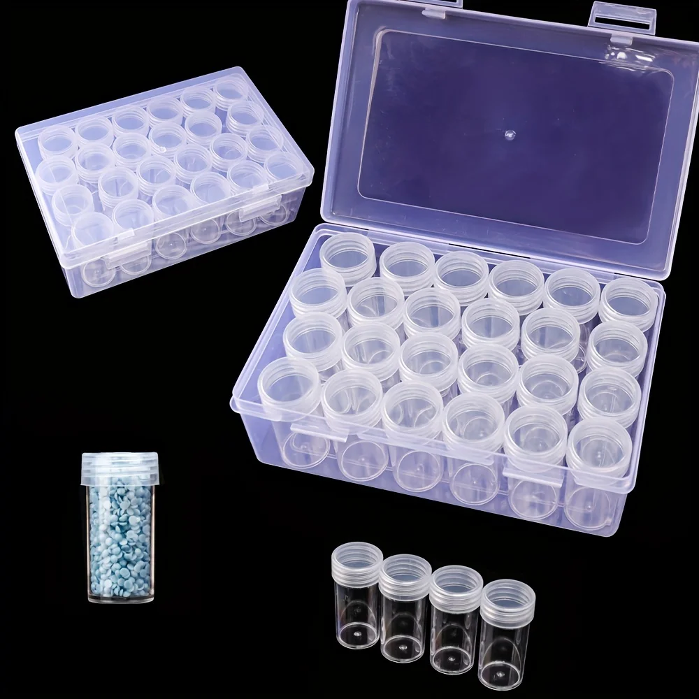 A Set Of 24 Diamond Painting Collection Sets Includes Round Storage Bottles And Large Organizers, Which Is a Thoughtful Companio