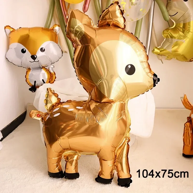 Animal Theme Foil Balloon Cute Squirrel Giraffe Elephant Leopard Fox Helium BalloonBirthday Party Decorations Kid Toy Air Globos