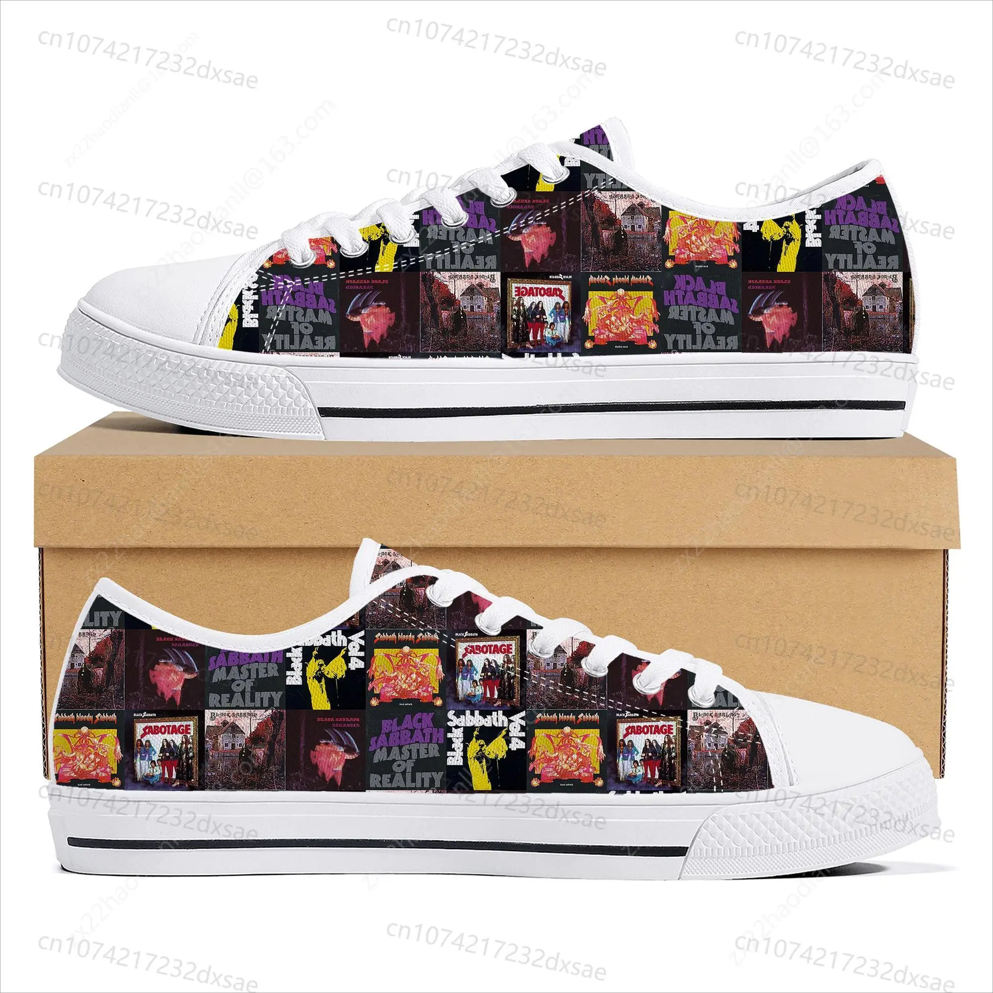 Black Heavy Metal Band Sabbath Low Top High Quality Sneakers Mens Women Teenager Canvas Sneaker Casual Couple Shoes Custom Shoes