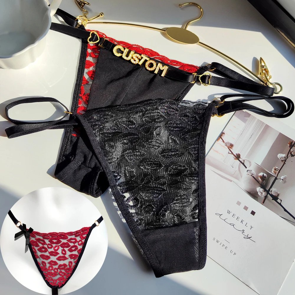 Ladies custsom lip thong underwear gift for girlfiend