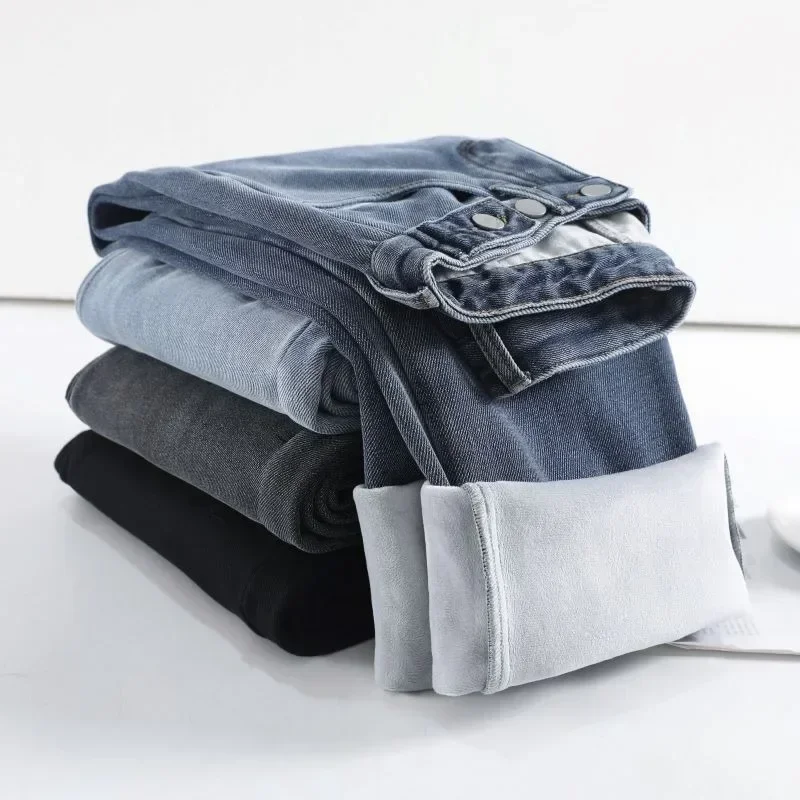 

Autumn Denim Jeans for Women Straight Pants with Pocket Casual Fashion Loose Softener High-waist Jean Pantaloni Streetwear 29282