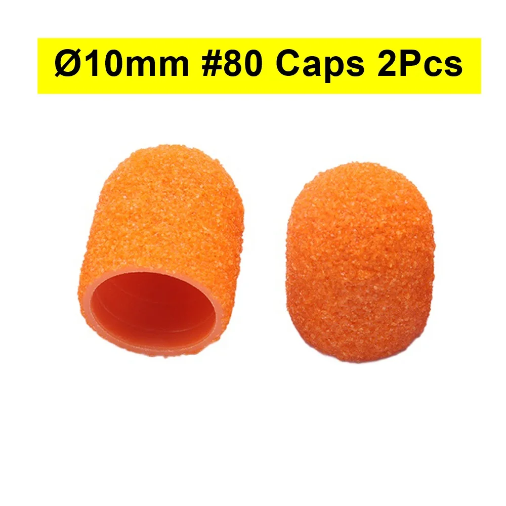2/4개 고무 비트 또는 네일 샌딩 캡 네일 커터 슬리브 2.35mm 샤프트 페디큐어 필링 UV 젤 제거 샌드 캡 80 풋 케어
