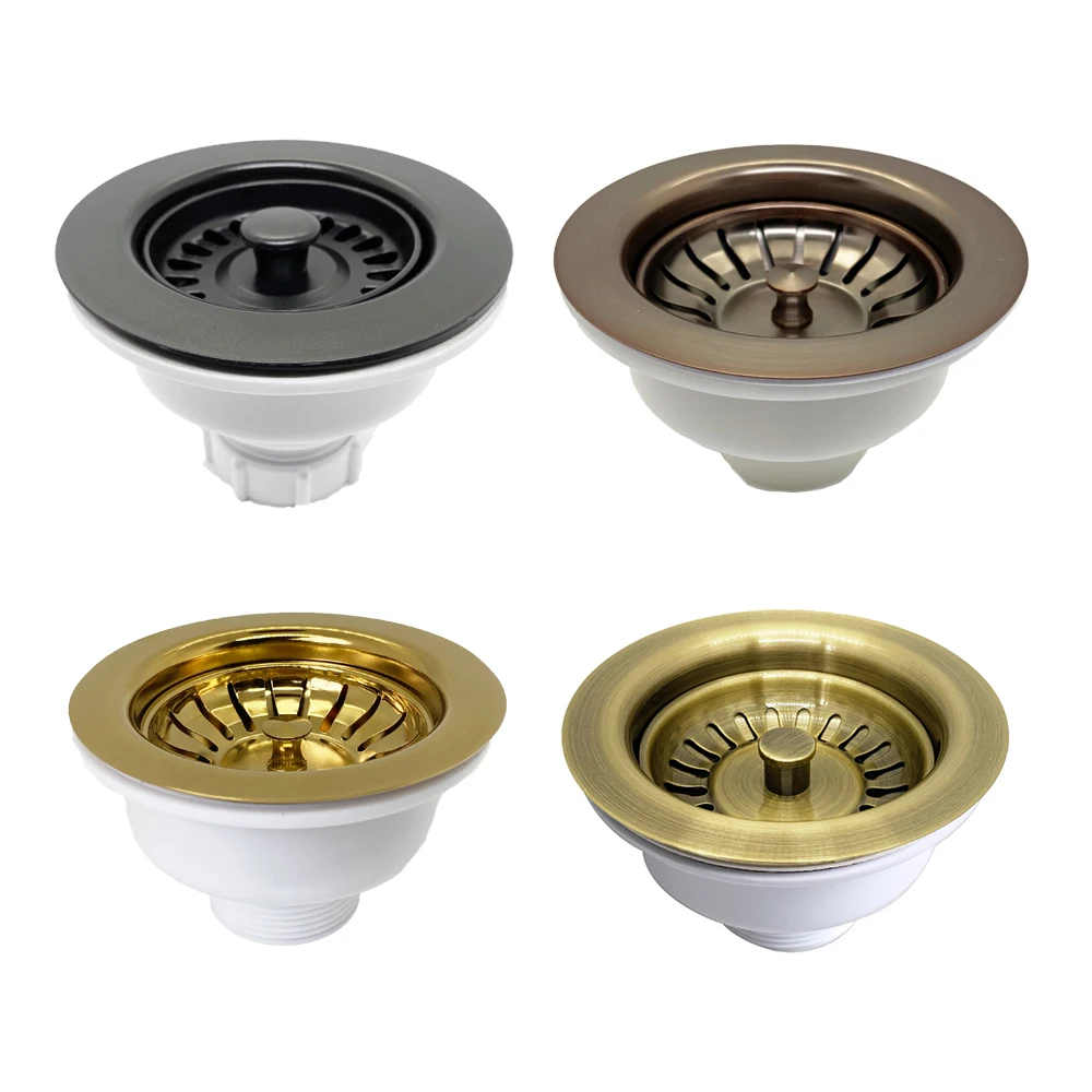 Cozinha Pia Filtro Dreno Cesta Sus 304 Durável Kitchen Waste Bowl Kit Bacia Acessório Substituição Cores 114 mm