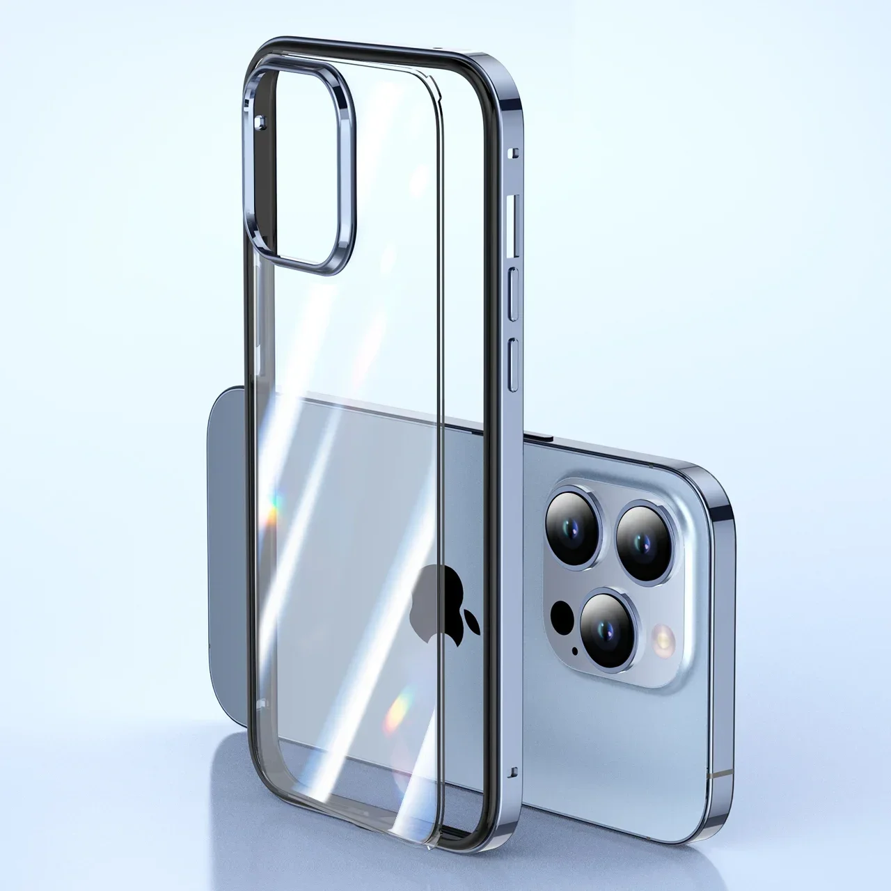 Alloy Bumper Armor Case with Titanium Gray Frame and Transparent Back
