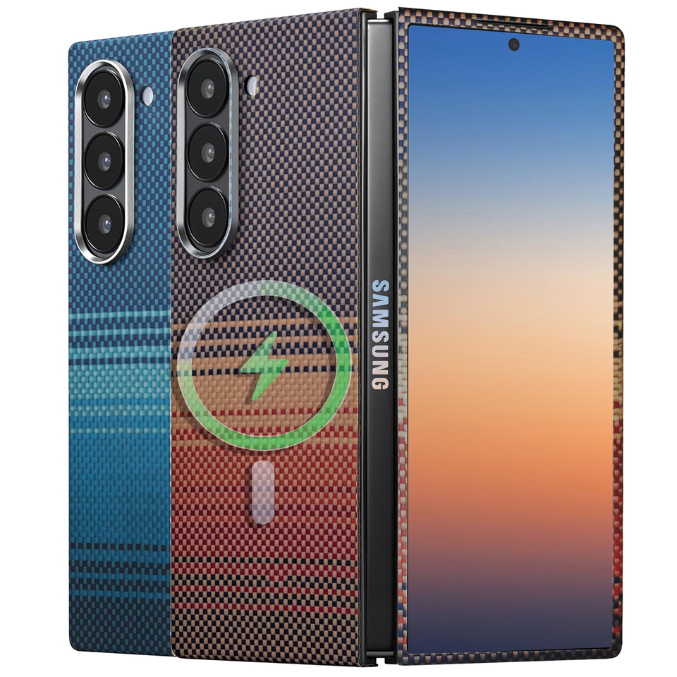 For Samsung Galaxy Z Fold 6 Ultra-Thin Real Carbon Fiber Case Aramid Carbon Fiber Case Built-in Magnetic Wireless Charging